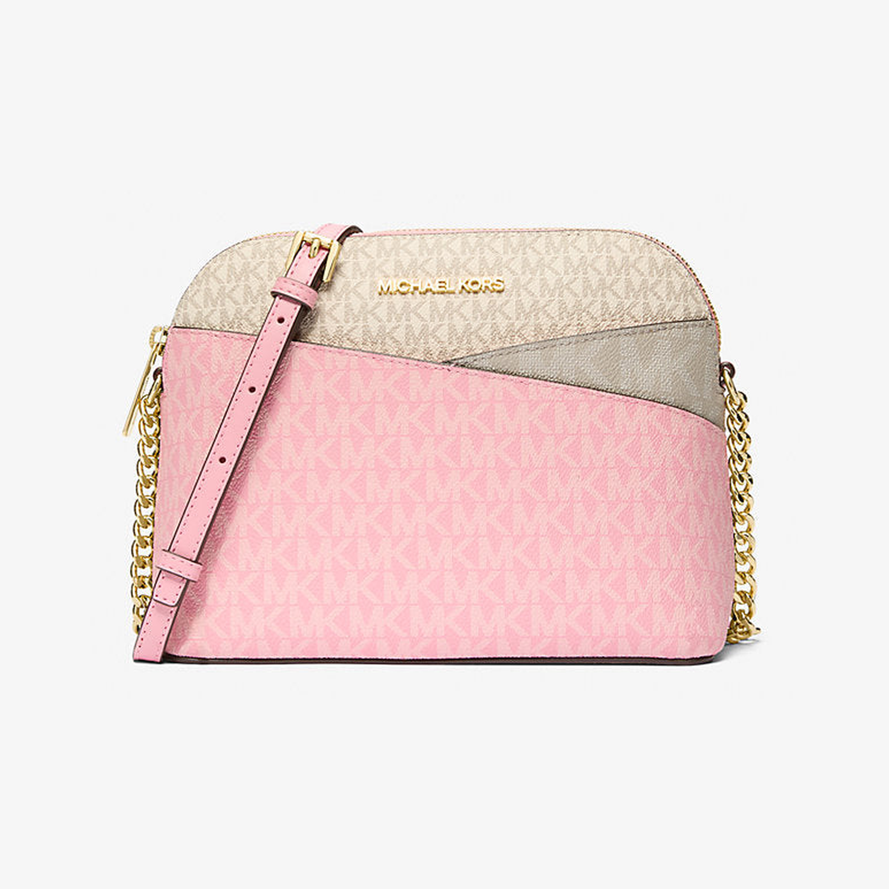 Jet Set Travel Medium Color-Block Signature Logo Crossbody Bag
