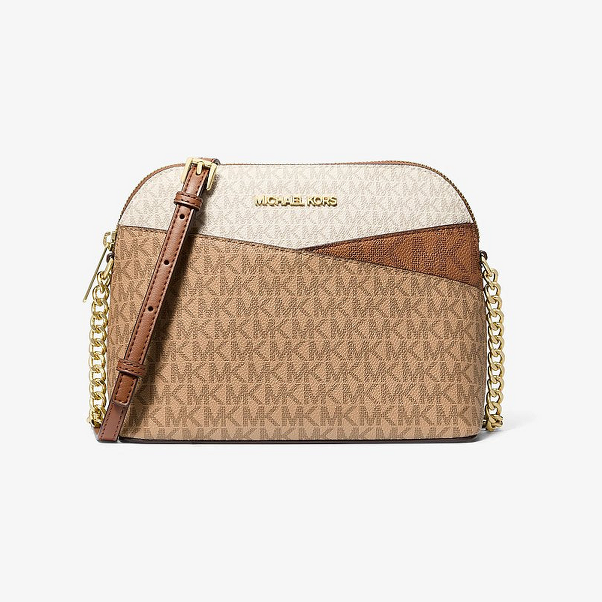 Jet Set Travel Medium Color-Block Signature Logo Crossbody Bag