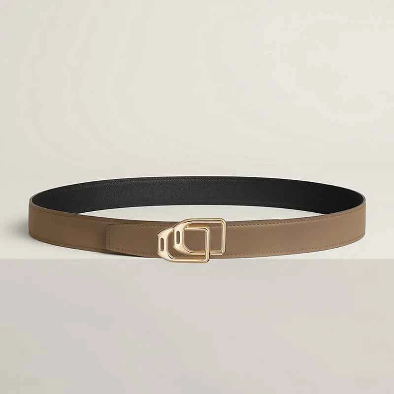 Jockey au Carre belt buckle & Reversible leather strap 32 mm