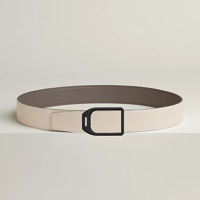 Jockey belt buckle & Reversible leather strap 38 mm