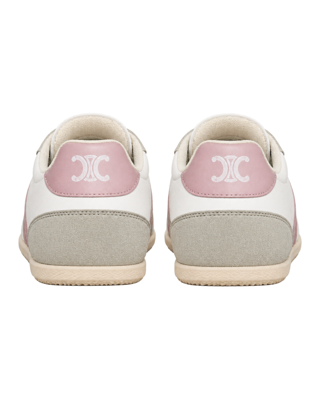 Jogger low lace-up sneakers in calfskin suede - white