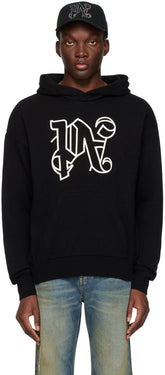 Black Embroidered Hoodie