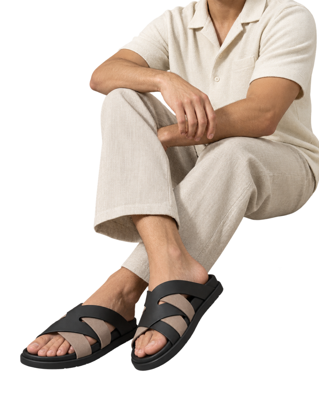 Kazimir Sandal Noir/Étoupe