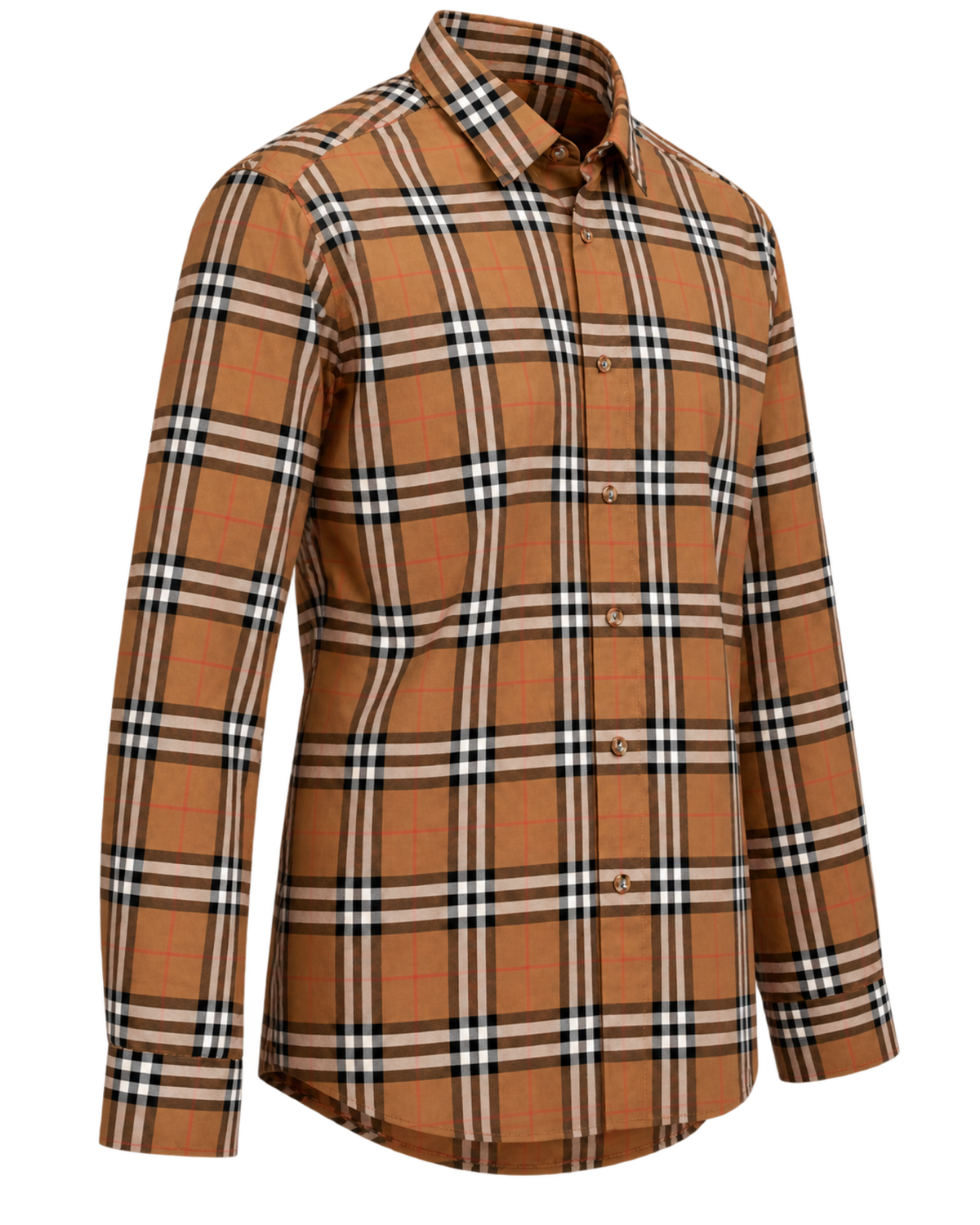 Kemeja BURBERRY SHEFFORD CHECK TAUPE BROWN LONG SHIRT