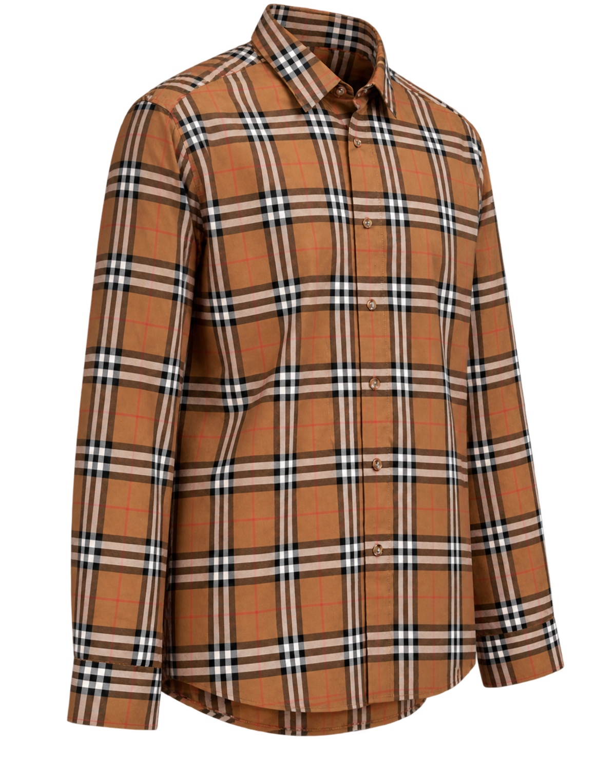 Kemeja BURBERRY SHEFFORD CHECK TAUPE BROWN LONG SHIRT
