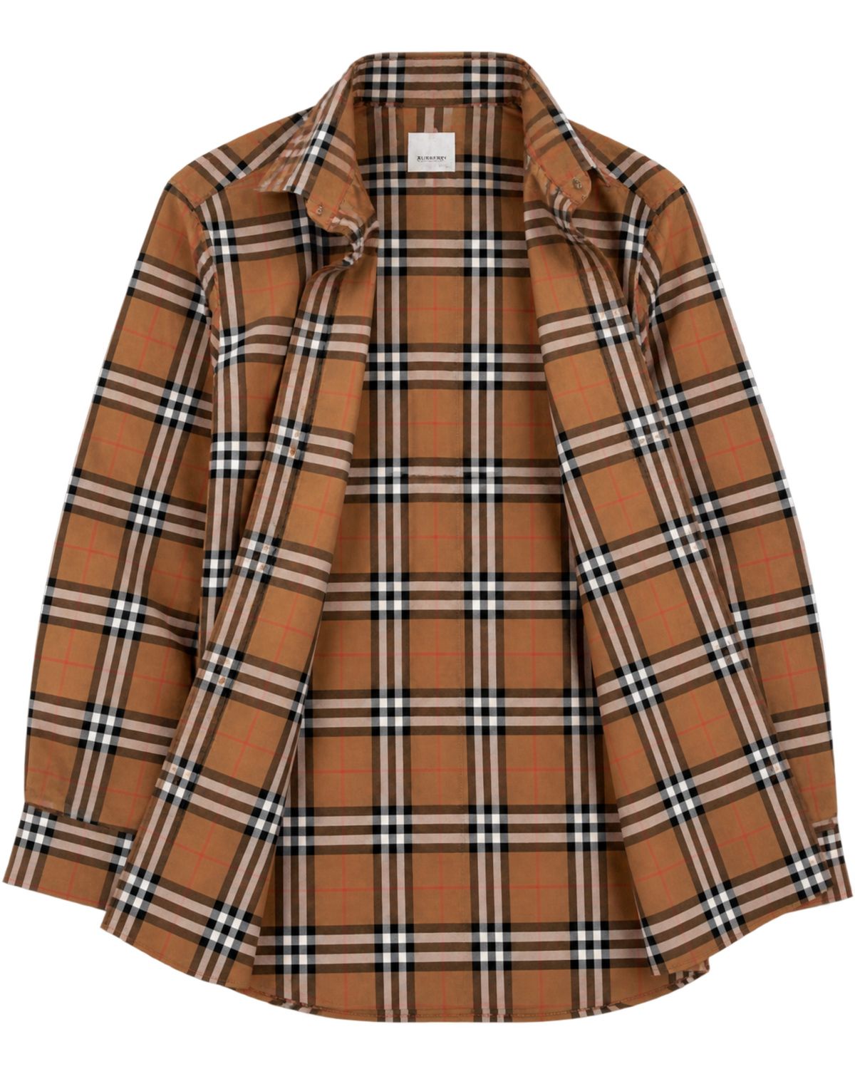 Kemeja BURBERRY SHEFFORD CHECK TAUPE BROWN LONG SHIRT