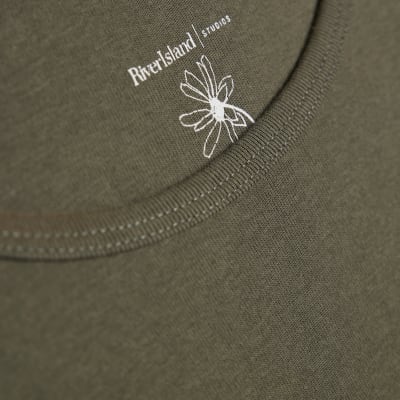 Khaki Cotton Long Sleeve Fitted Top