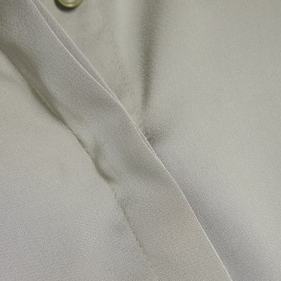 Khaki Long Sleeve Satin Slimline Shirt
