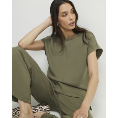 Khaki Premium Twill Short Sleeve Top