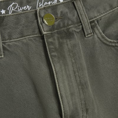 Khaki Relaxed Straight Jeans