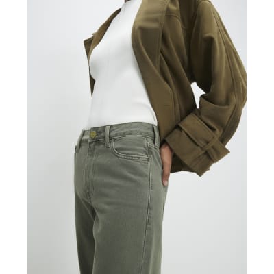 Khaki Relaxed Straight Jeans