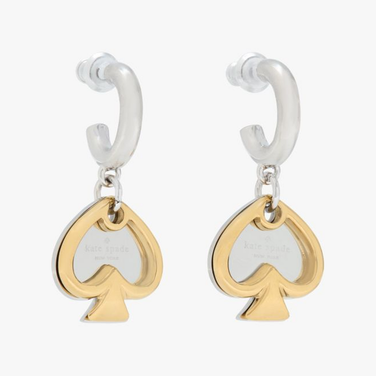 Statement Spade Charm Drop Huggies