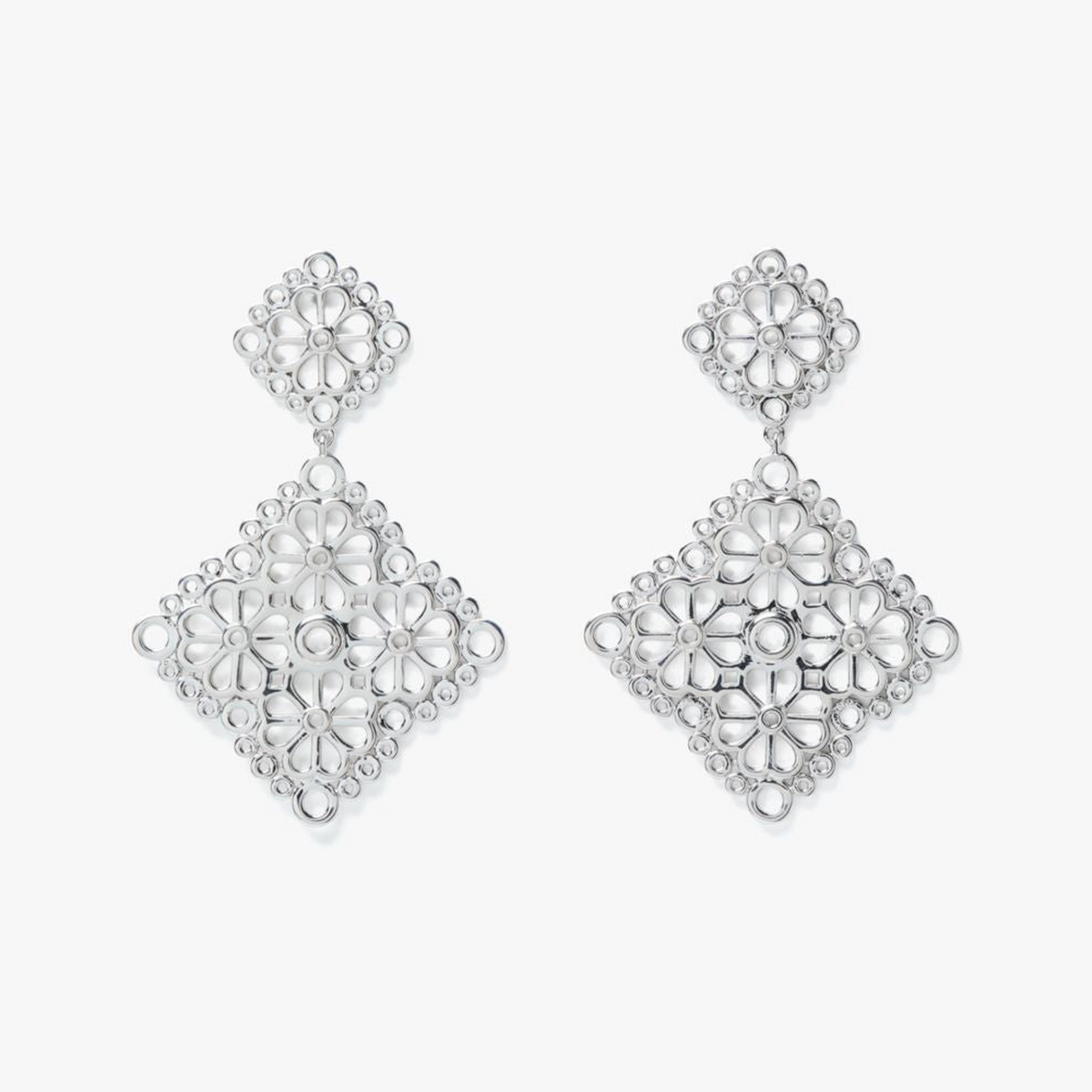 Spade Flower Lace Drop Earrings