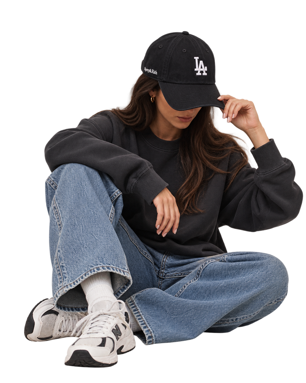 LA Hat - Faded Black/White
