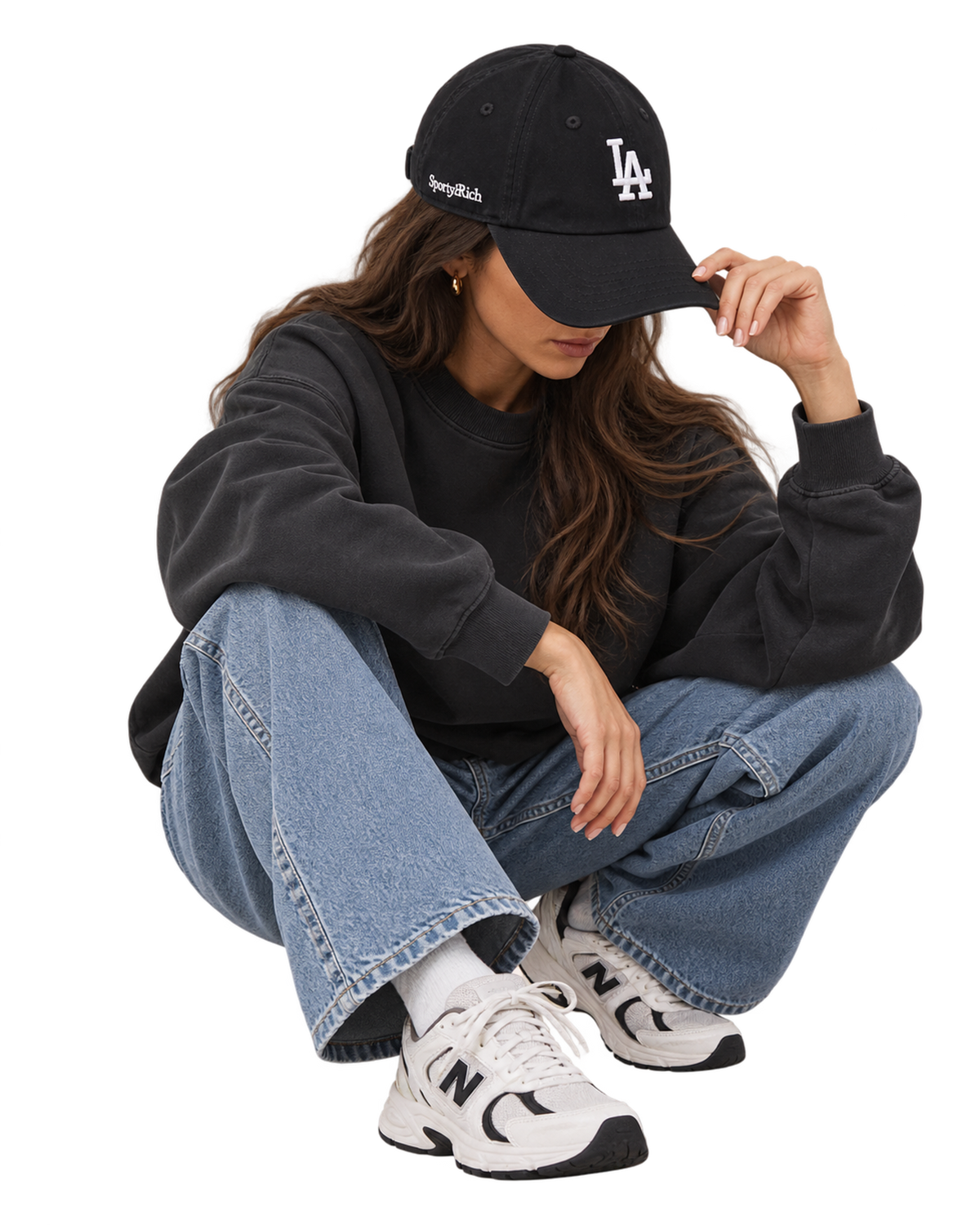 LA Hat - Faded Black/White
