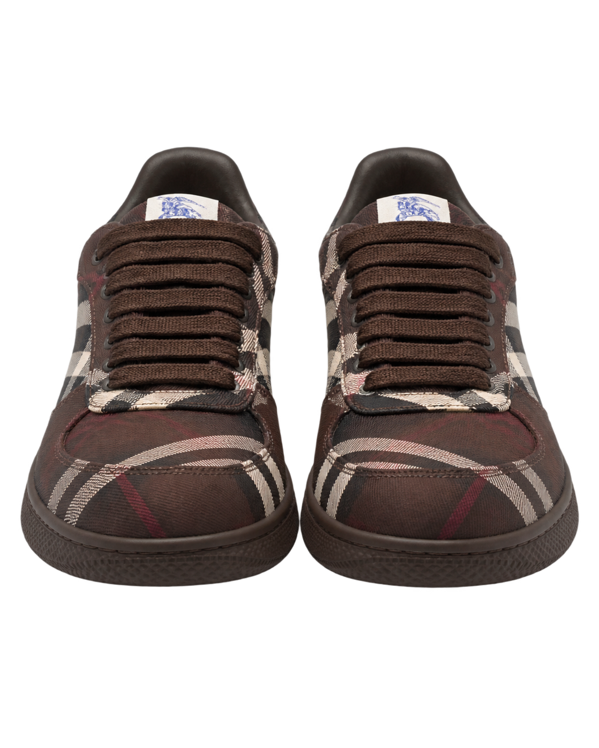 Lace-up sneakers with a checkered pattern