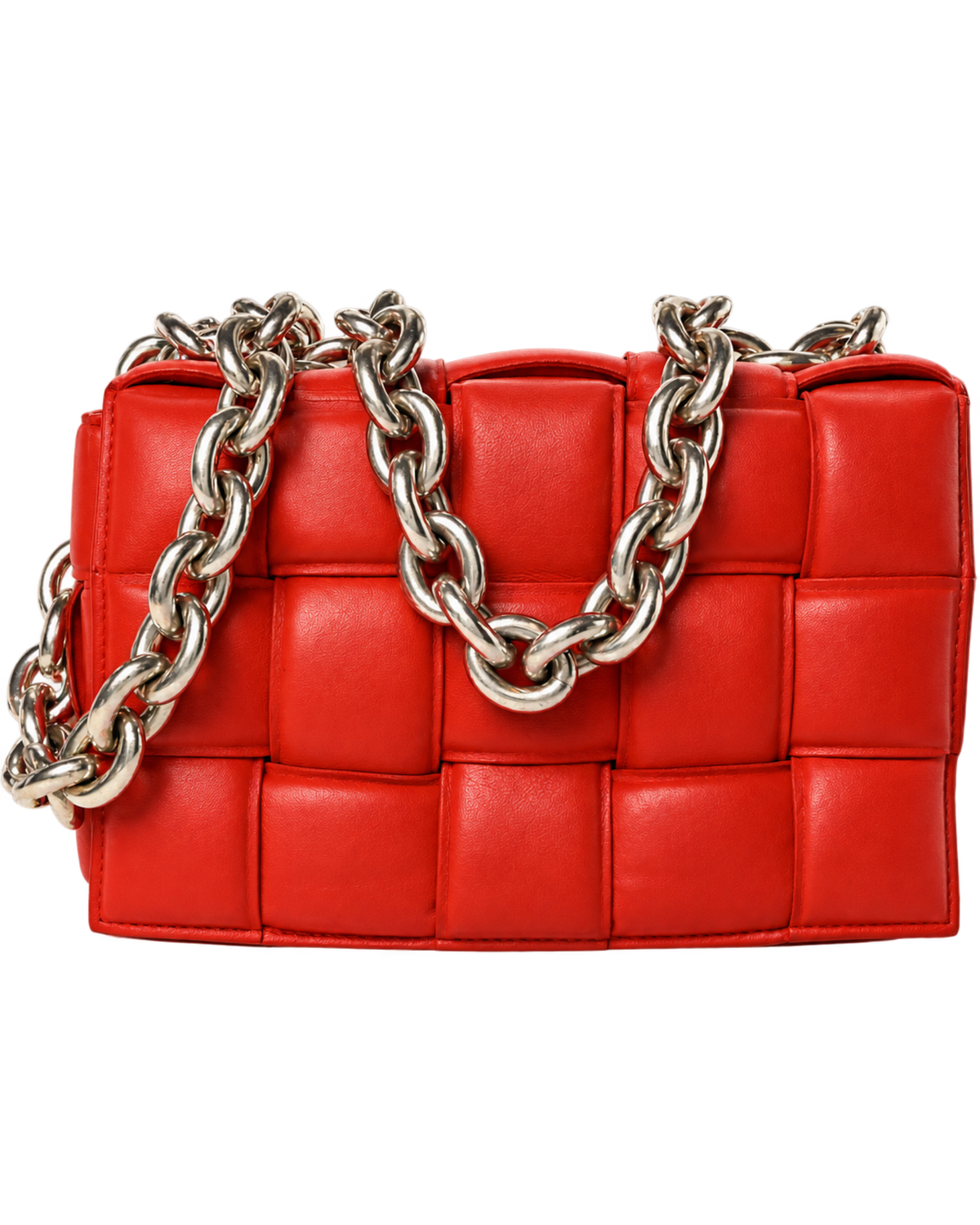 Lambskin Maxi Intreccio Padded Chain Cassette Crossbody Bag Nail Polish