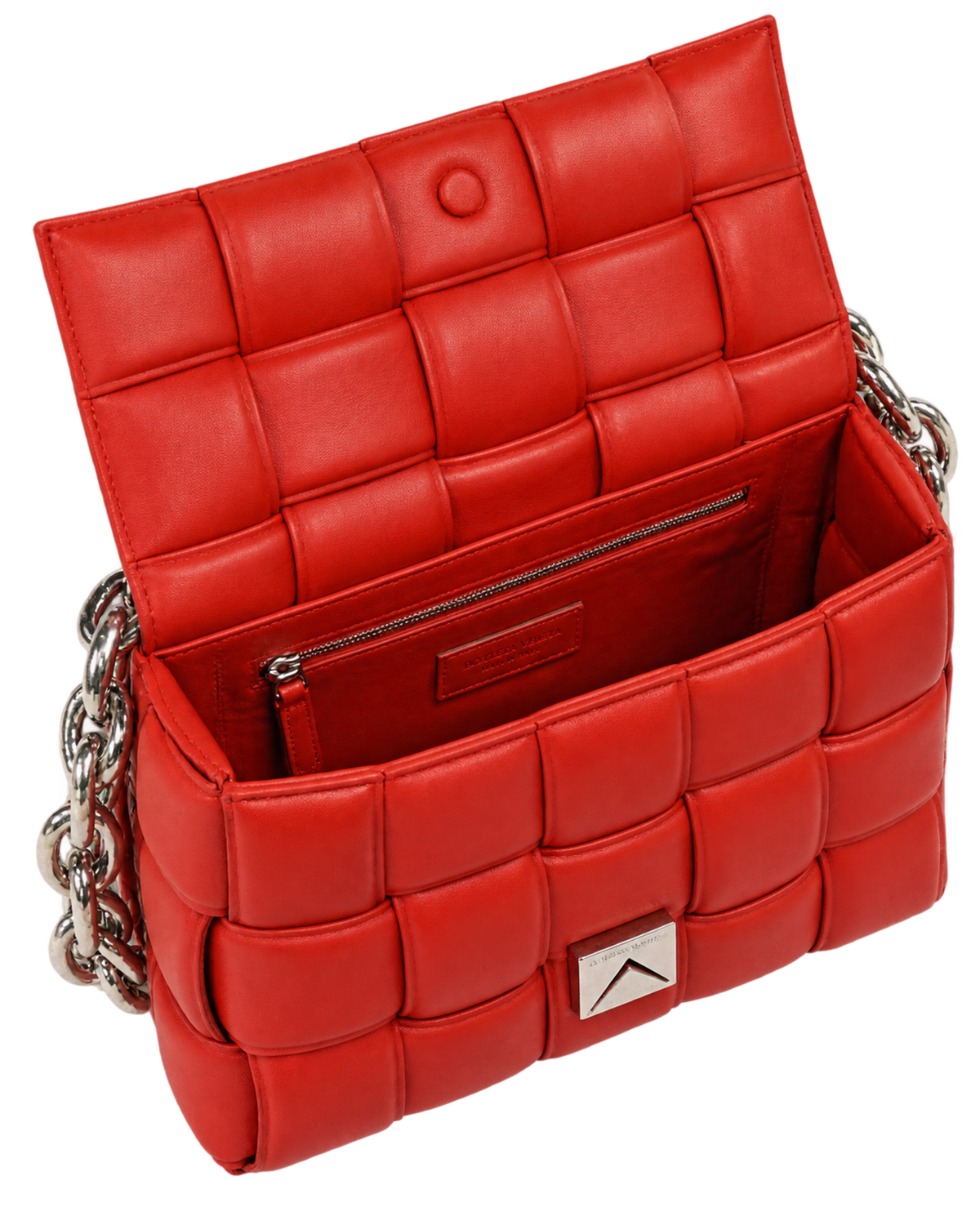 Lambskin Maxi Intreccio Padded Chain Cassette Crossbody Bag Nail Polish