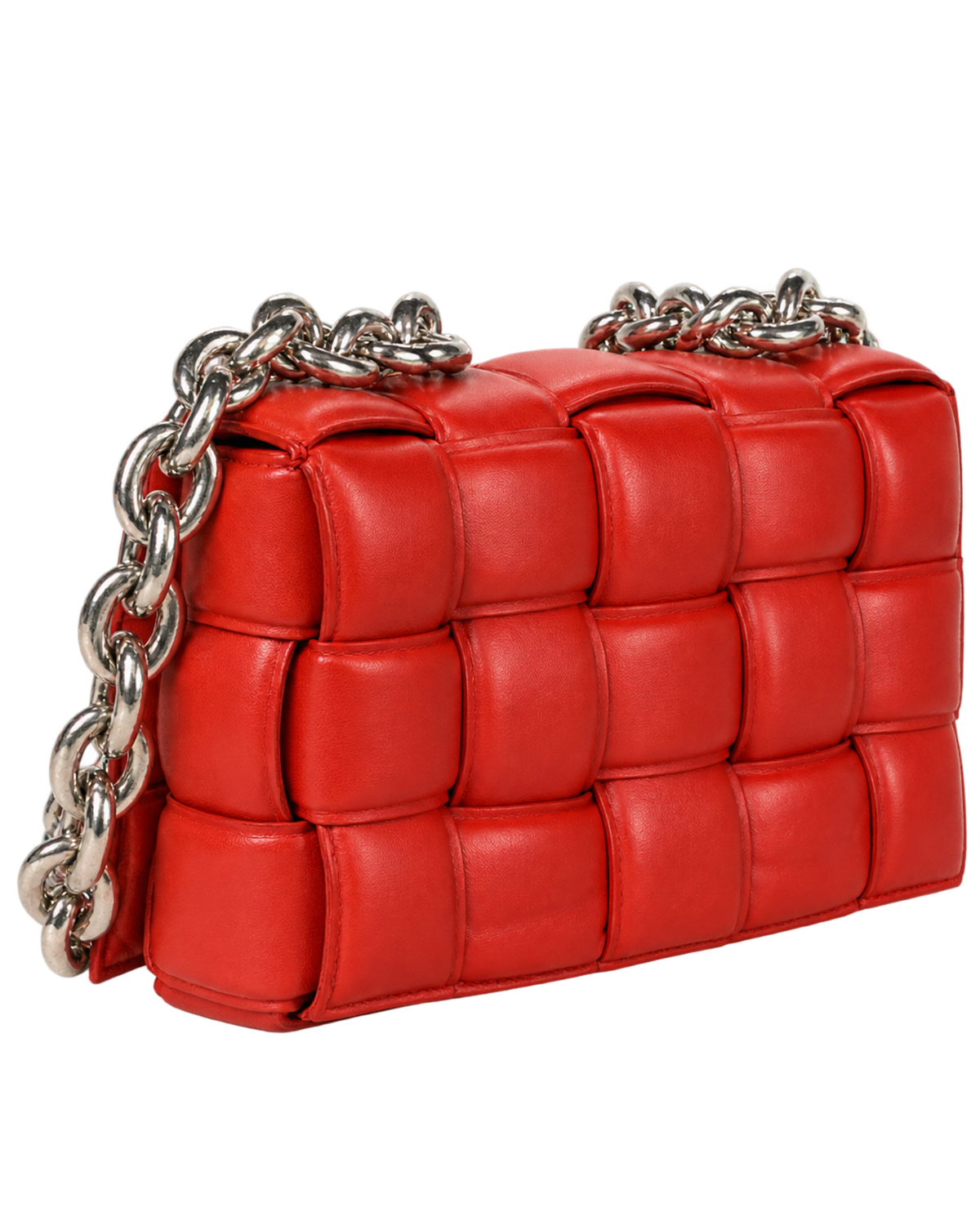 Lambskin Maxi Intreccio Padded Chain Cassette Crossbody Bag Nail Polish
