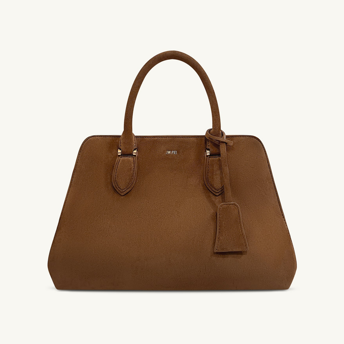 Lara Faux Suede Tote Bag - Brown