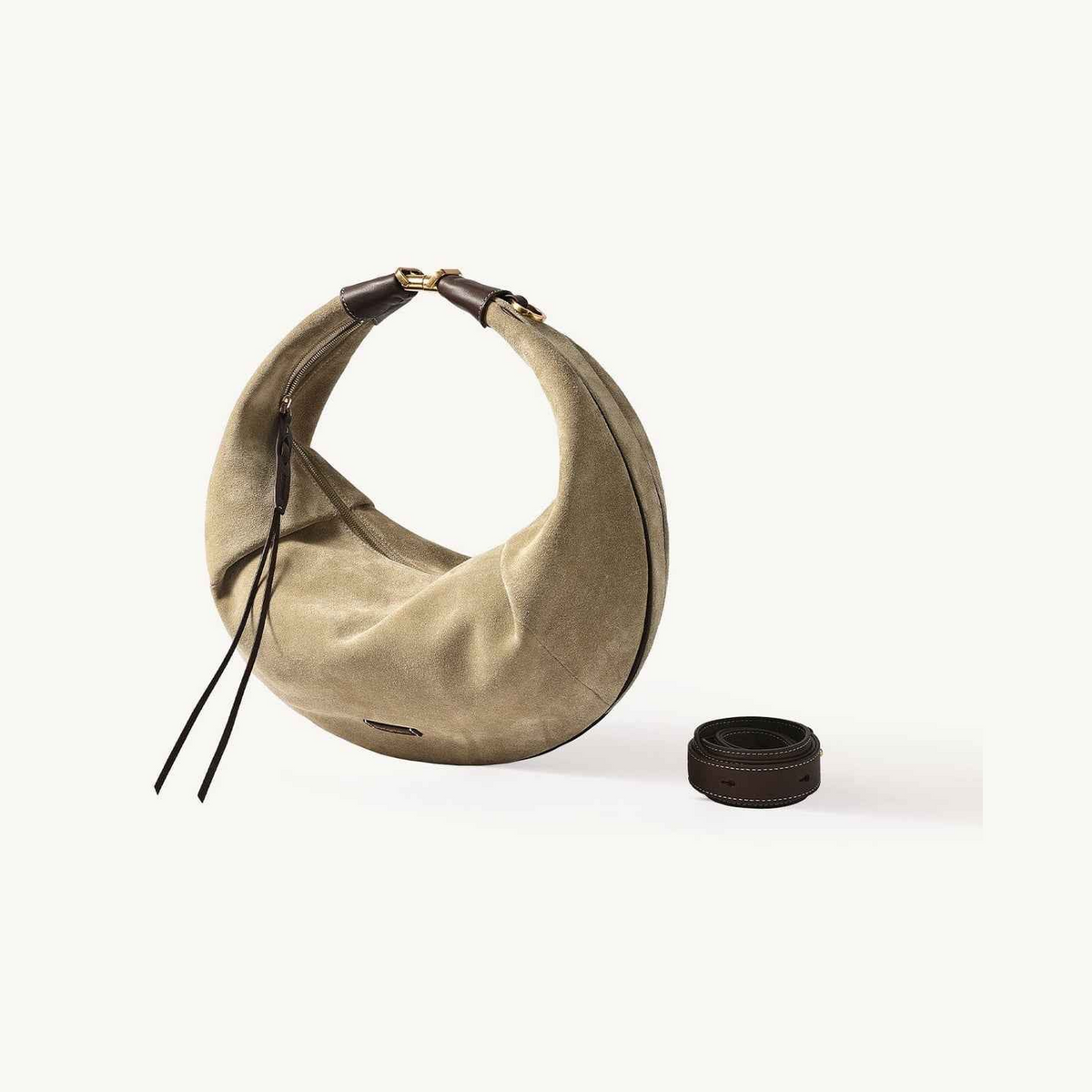 Songmont Large Luna Hobo Bag - Dune Suede
