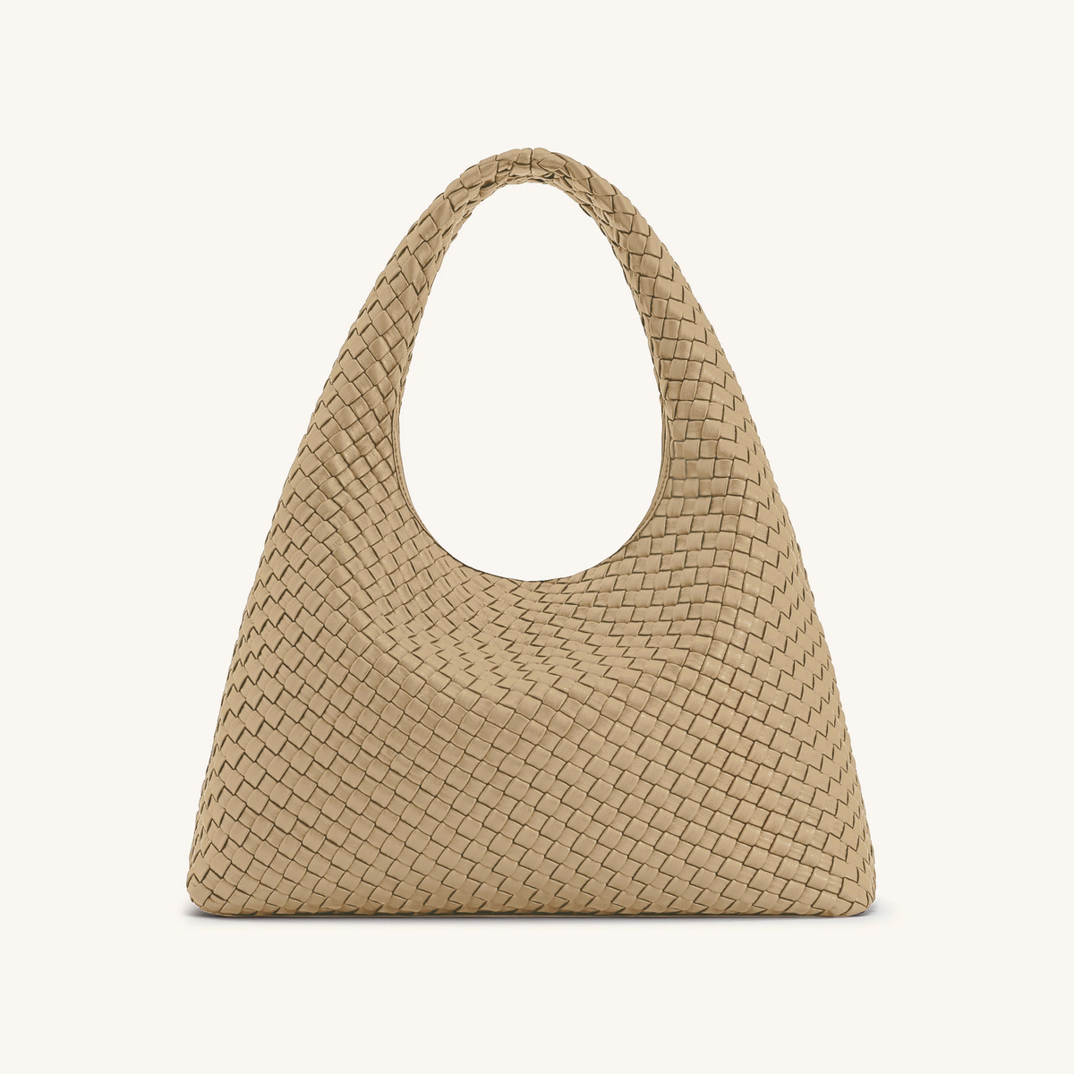 Laura Woven Shoulder Bag - Beige