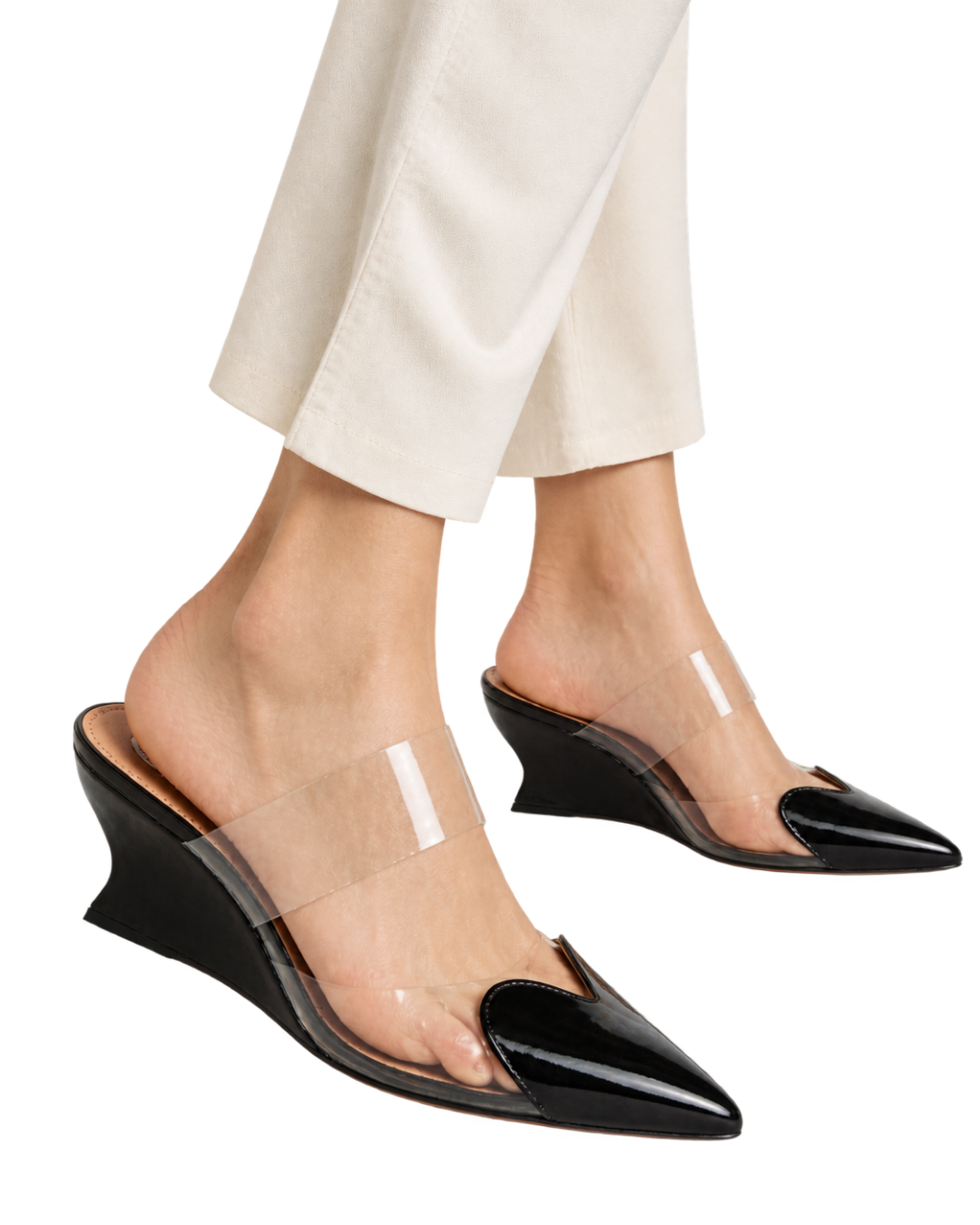LE COEUR WEDGE MULES IN PATENT LEATHER