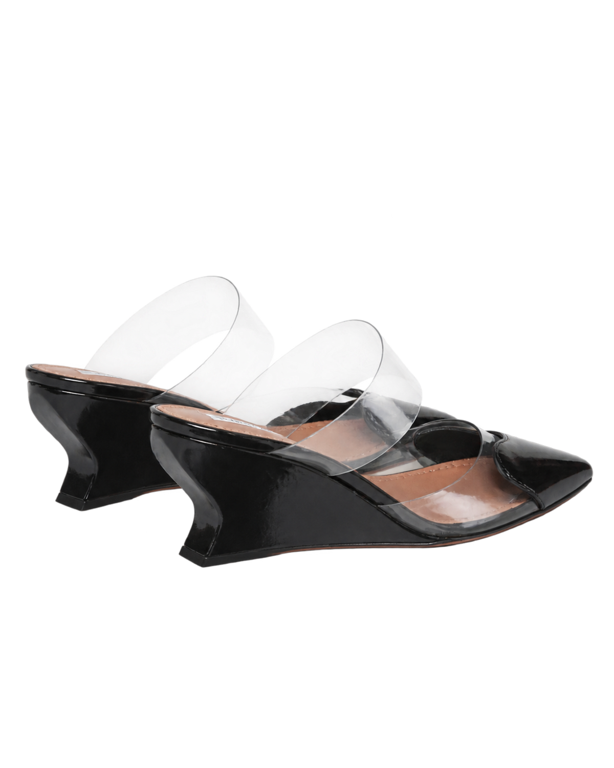 LE COEUR WEDGE MULES IN PATENT LEATHER
