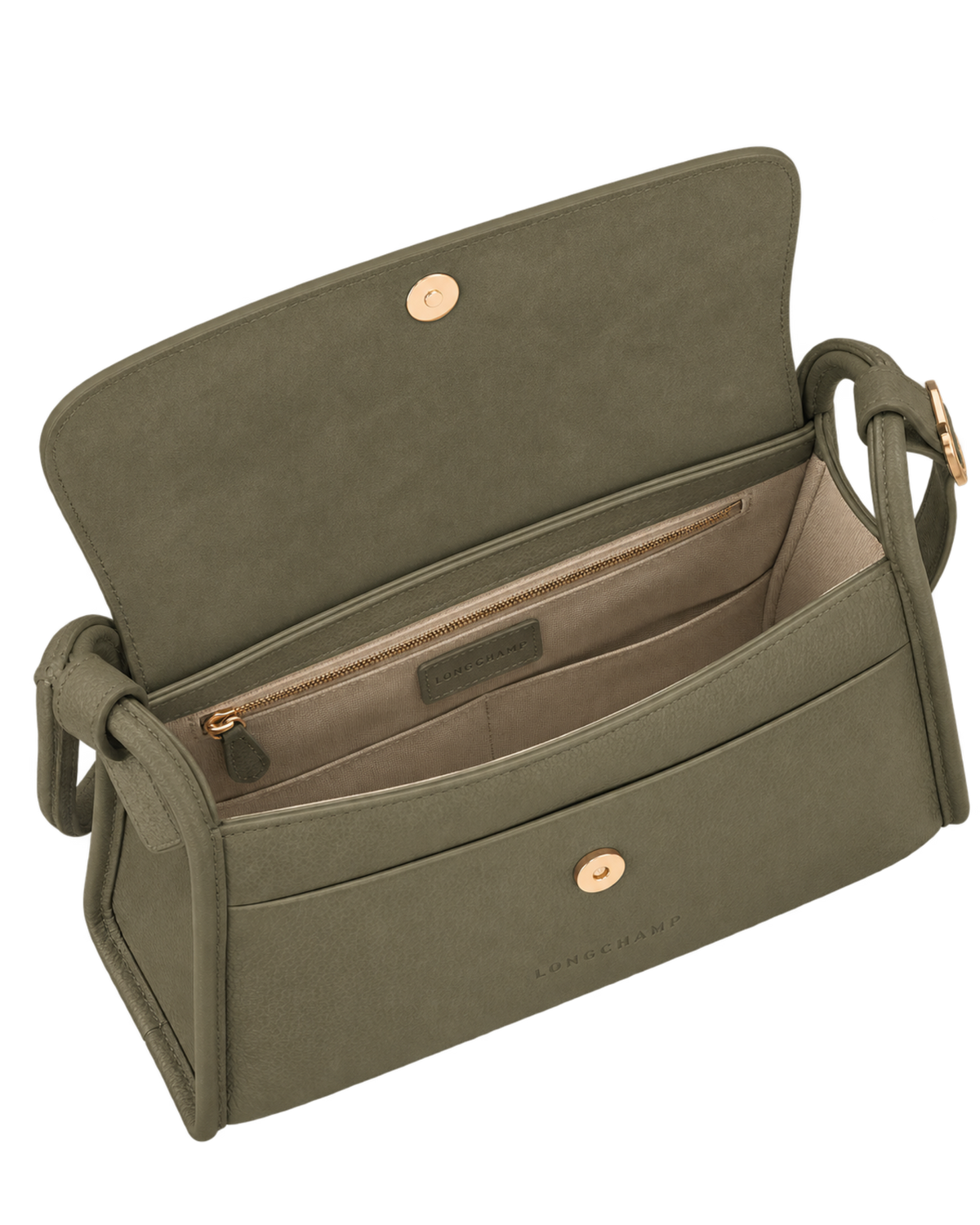 Le Foulonné M Crossbody bag Khaki - Leather
