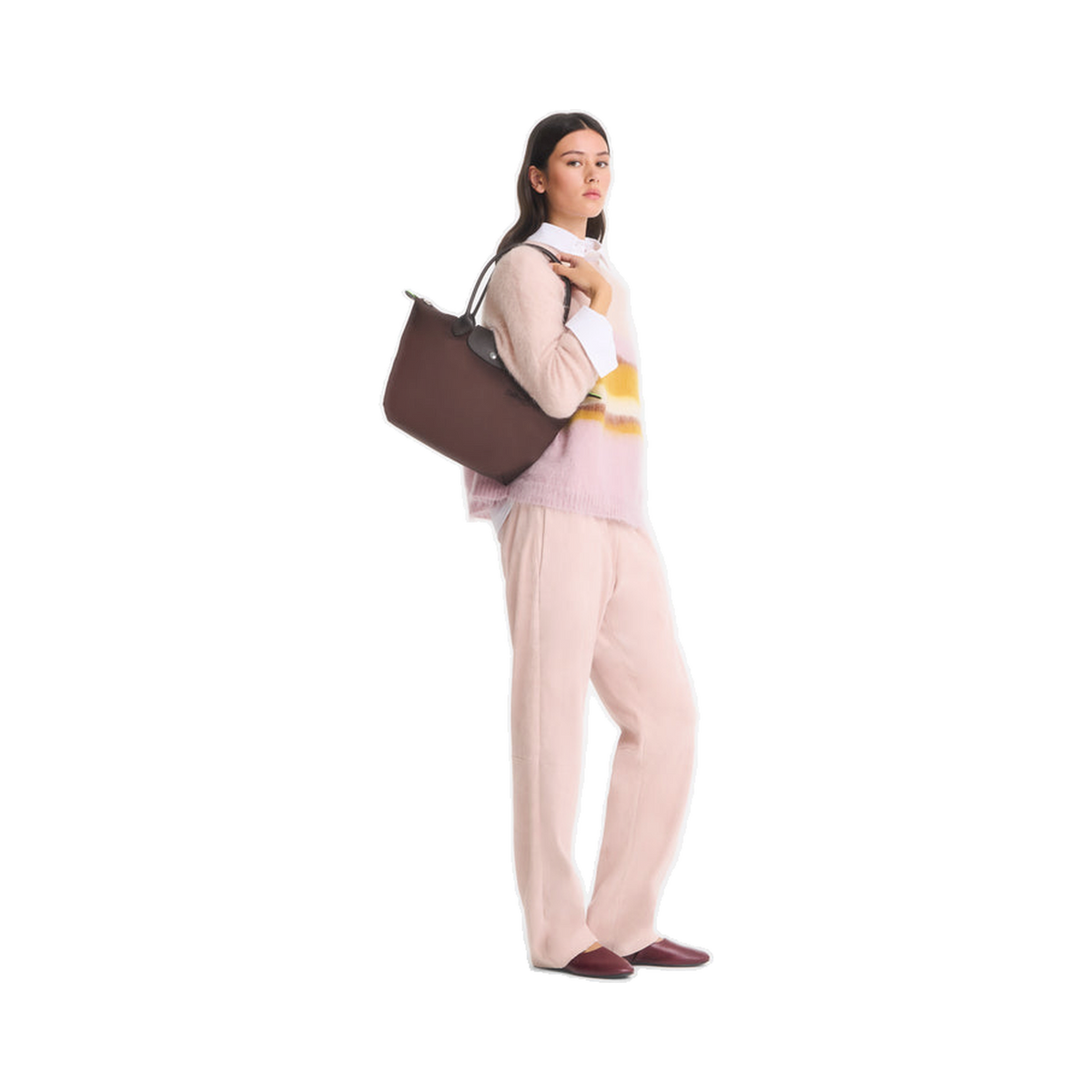 Le Pliage Green M Tote bag Mocha - Recycled canvas