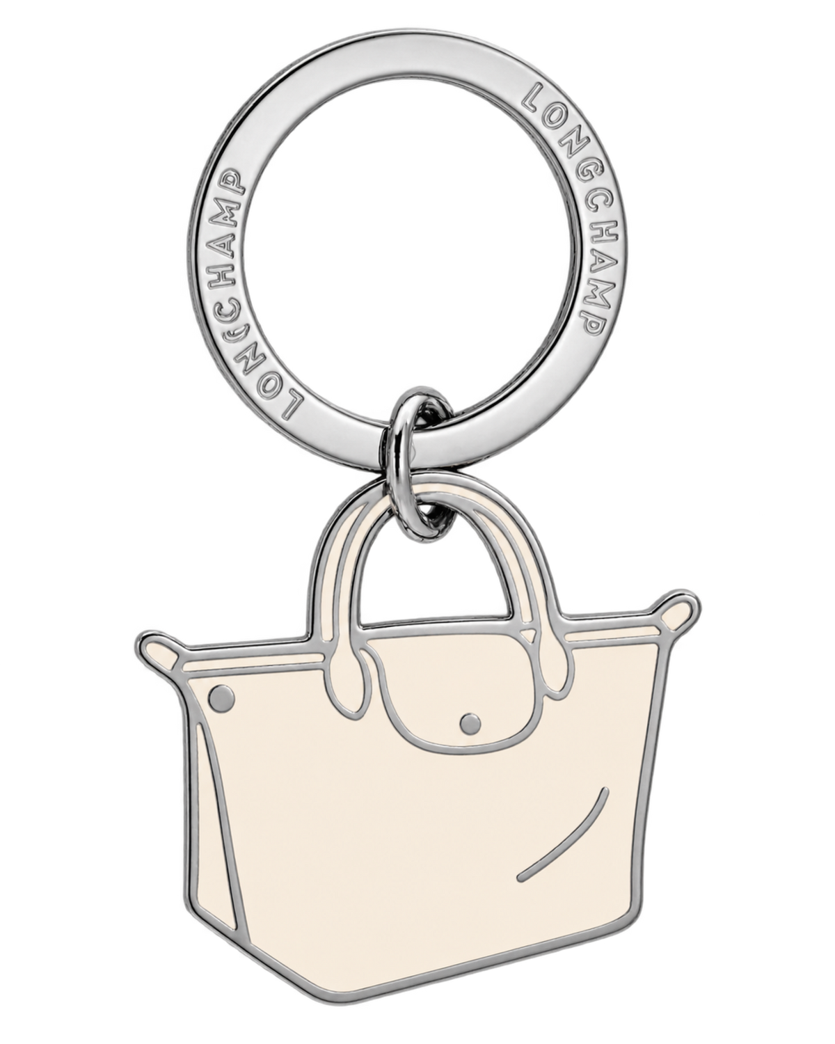 Le Pliage Key rings Ecru - Metal