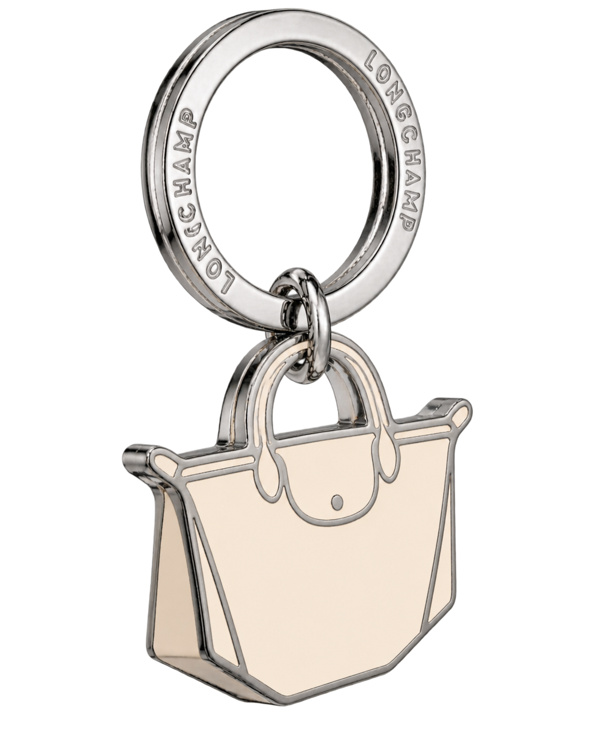 Le Pliage Key rings Ecru - Metal