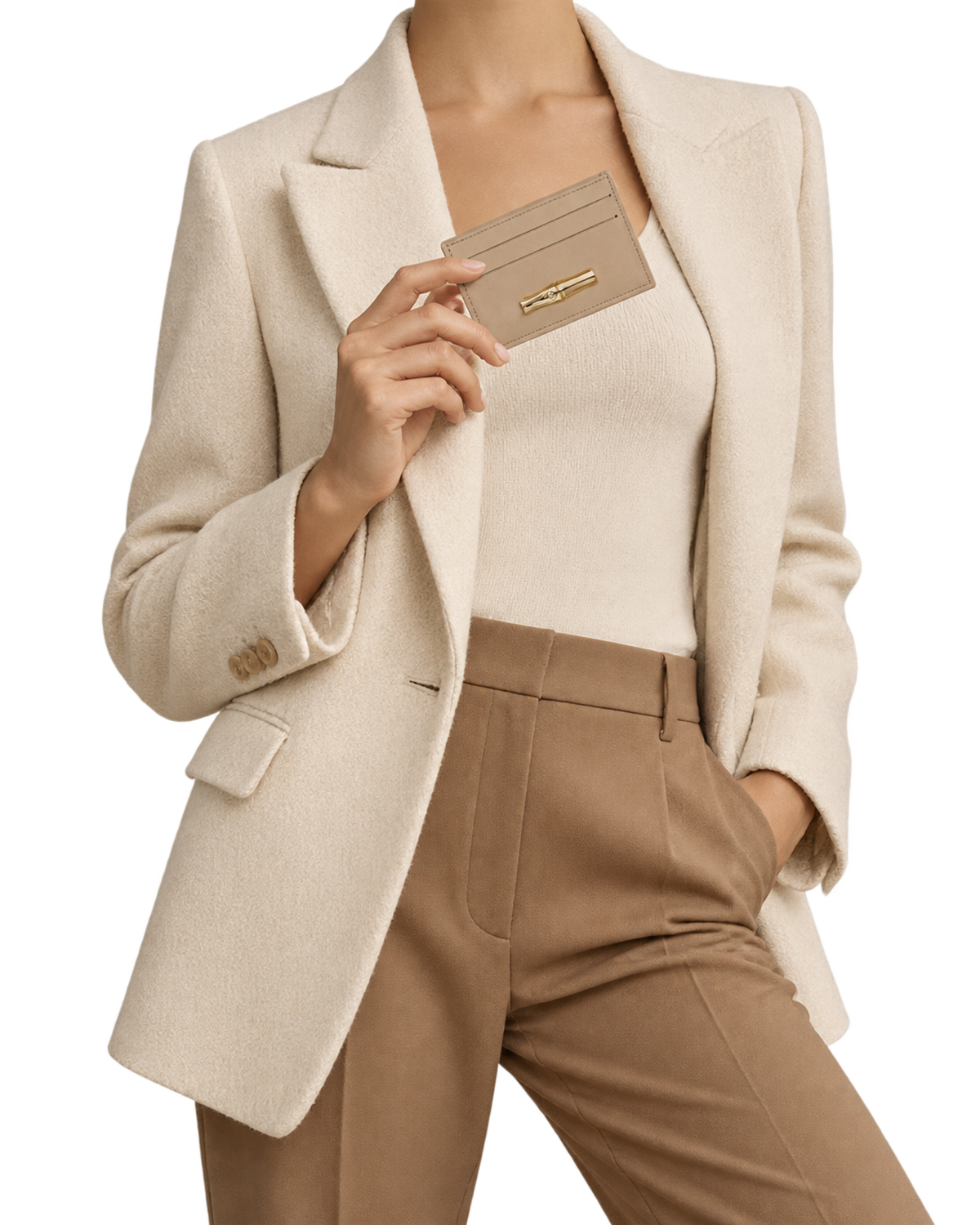 Le Roseau Card holder Root - Leather
