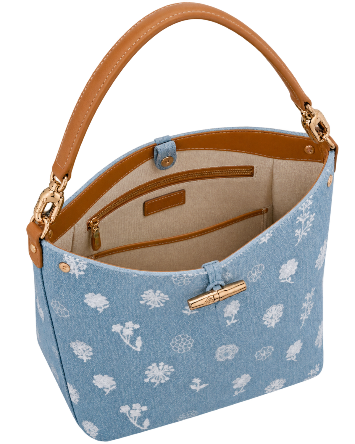 Le Roseau M Hobo bag Sky Blue - Canvas