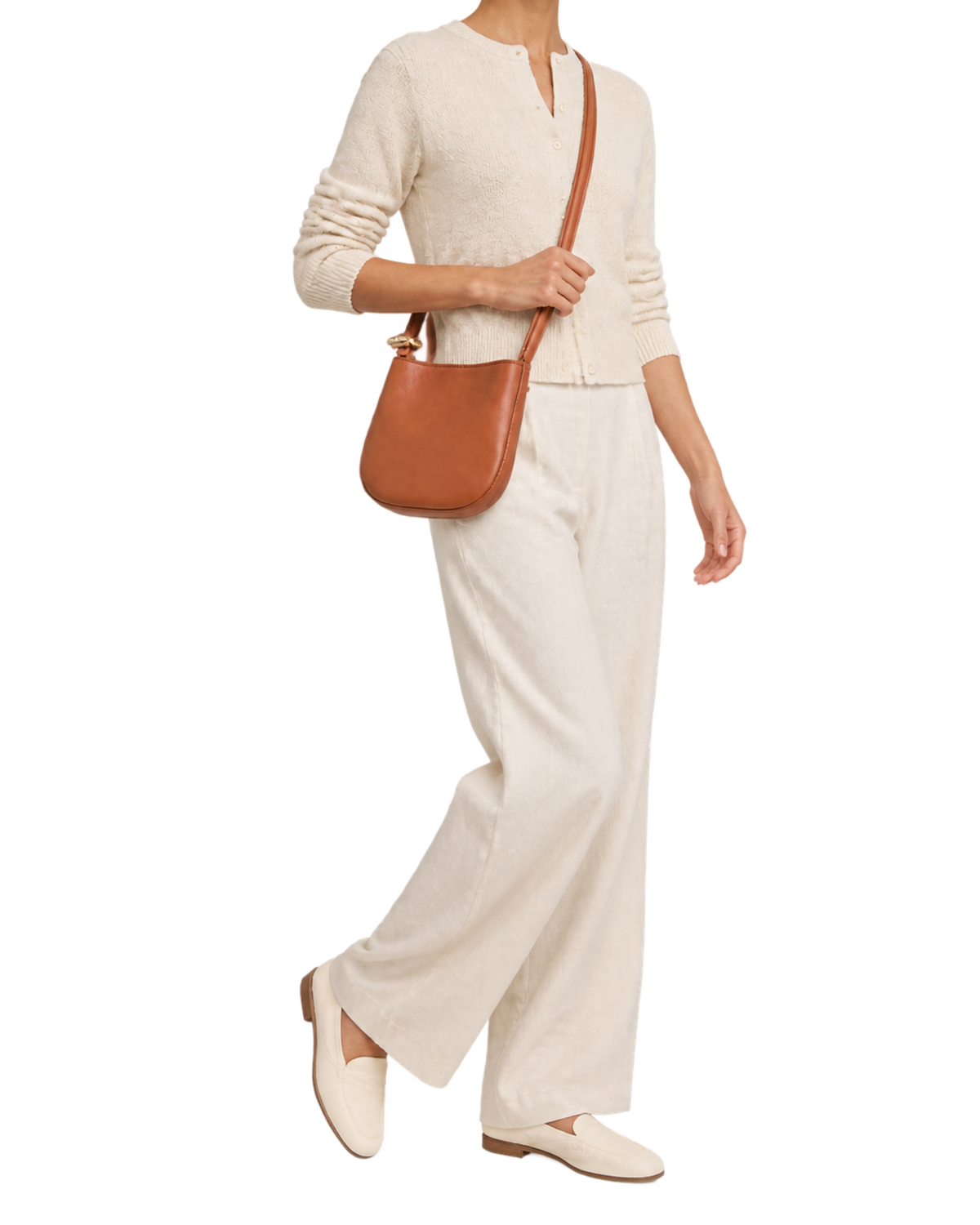 Le Roseau S Crossbody bag Bark - Leather