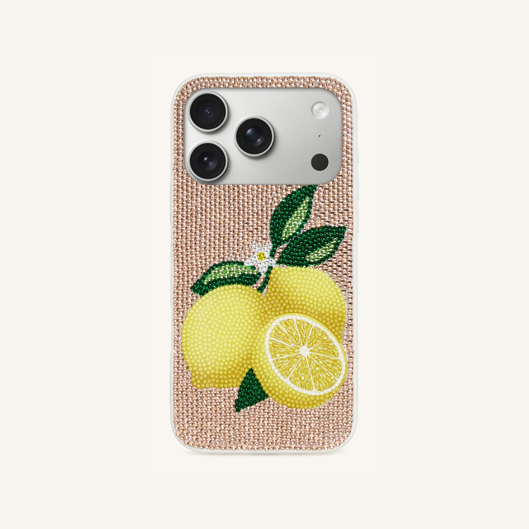 Lemon Artificial Crystal Phone Case - Gold