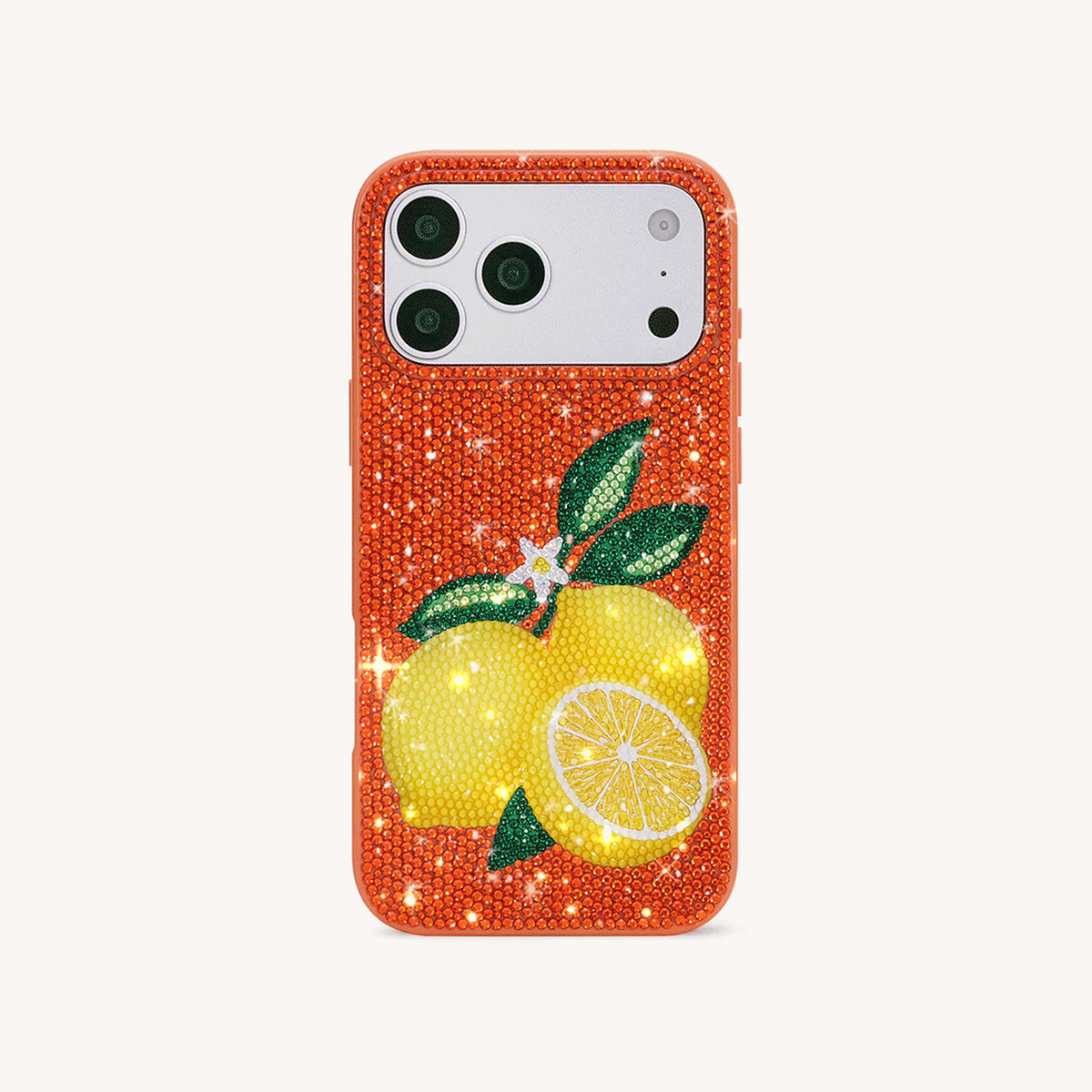 Lemon Artificial Crystal Phone Case - Orange