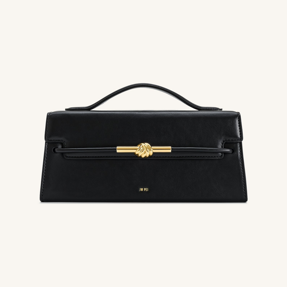 Lena Metal Rope Knot Top Handle Bag - Black