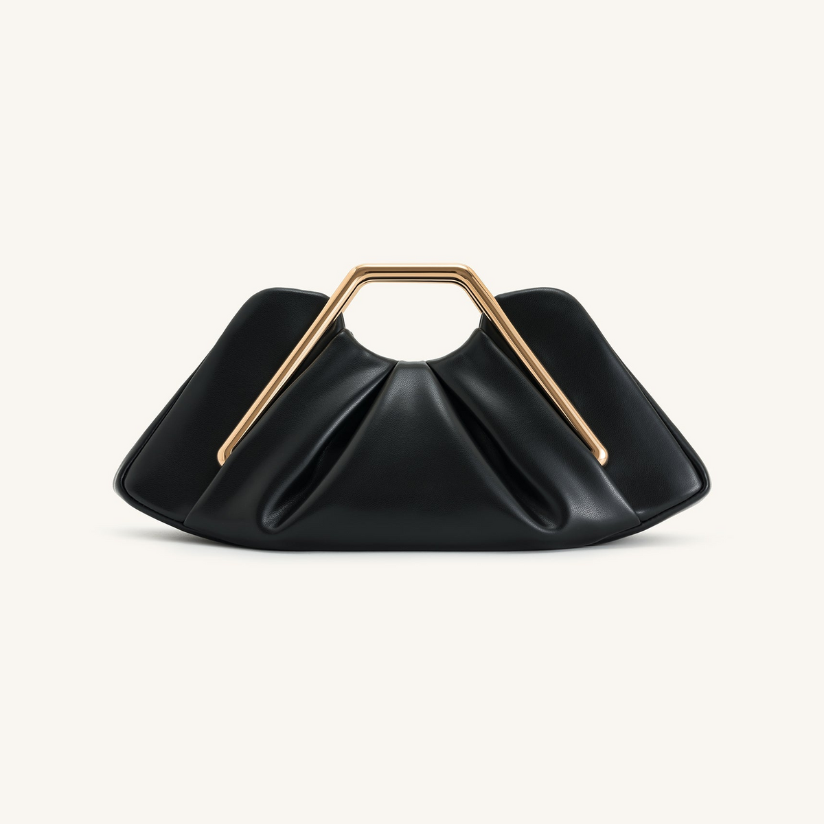 Lila Metal Frame Clutch - Black