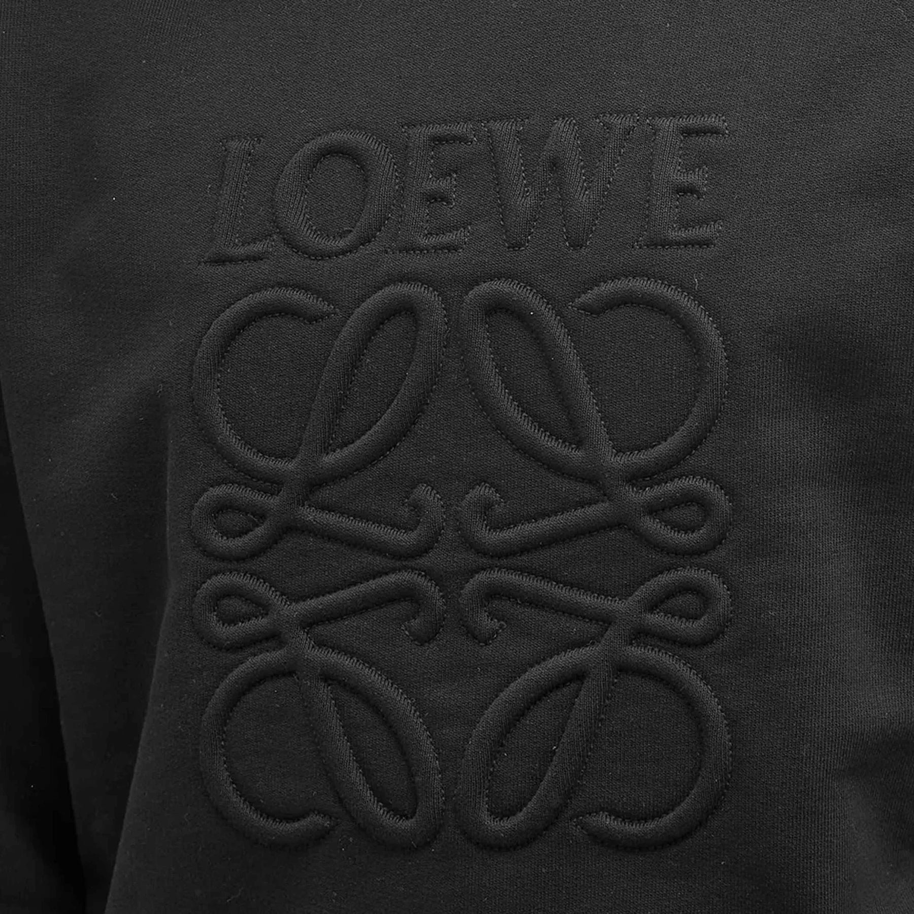 Loewe Anagram Tonal Logo Relaxed Fit Crewneck Sweatshirt in Black
