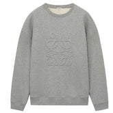 Loewe Anagram Tonal Logo Relaxed Fit Crewneck Sweatshirt in Grey Melange