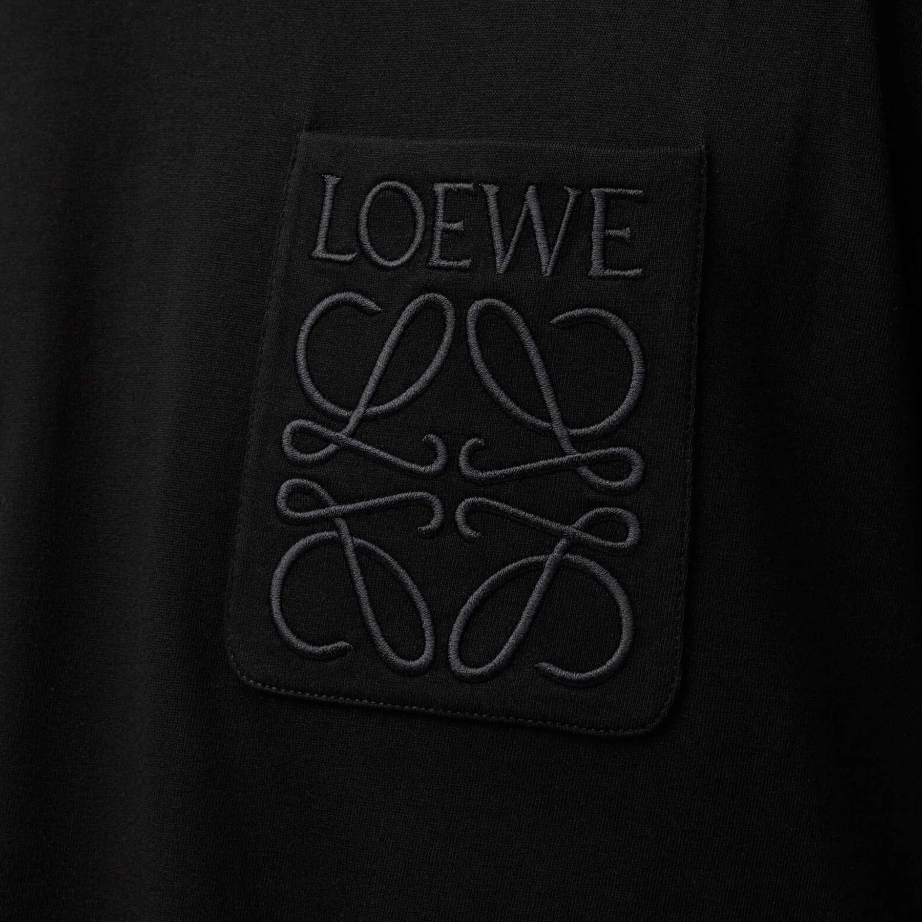 Loewe Relaxed Fit Tonal Pocket Logo T-Shirt in Black