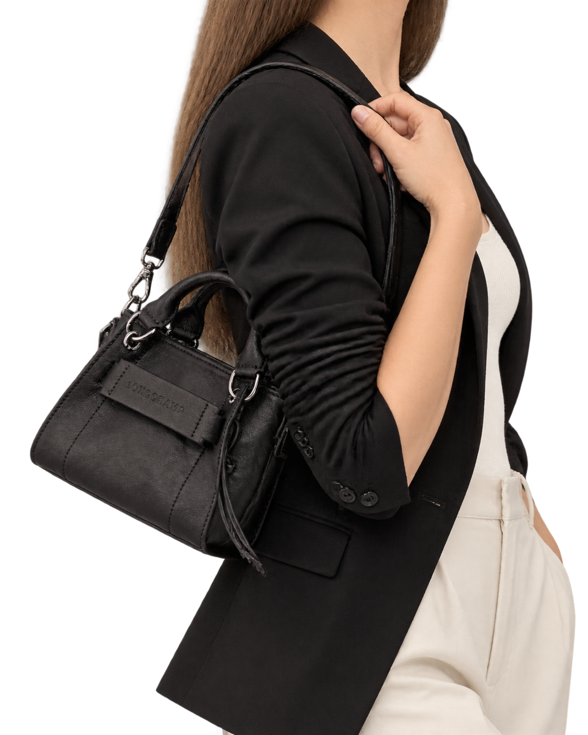 Longchamp 3D XS Handbag Black - Leather