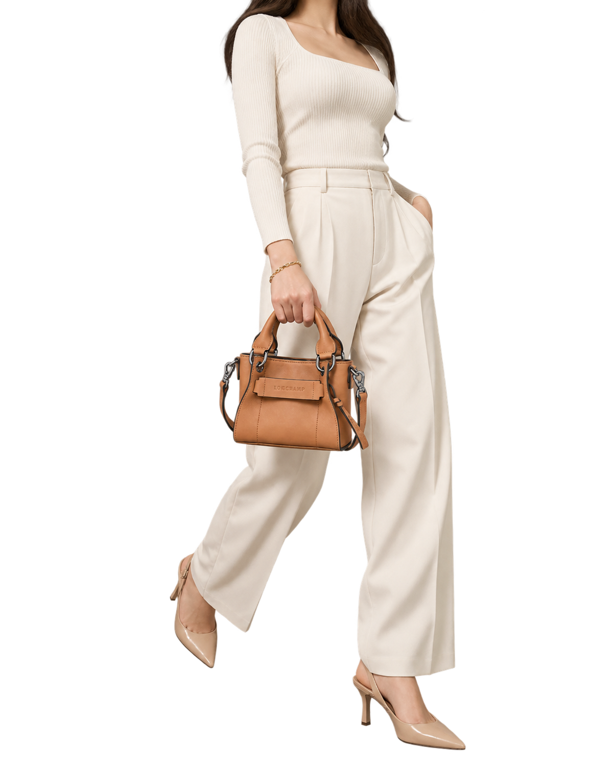 Longchamp 3D XS Handbag Natural - Leather