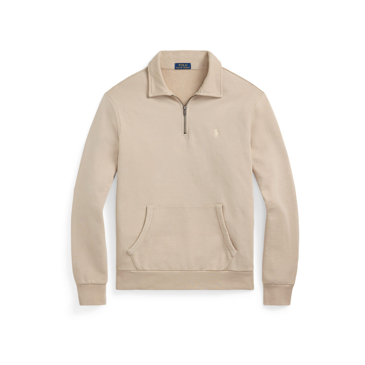 Loopback Terry Cotton Quarter Zip Sweater