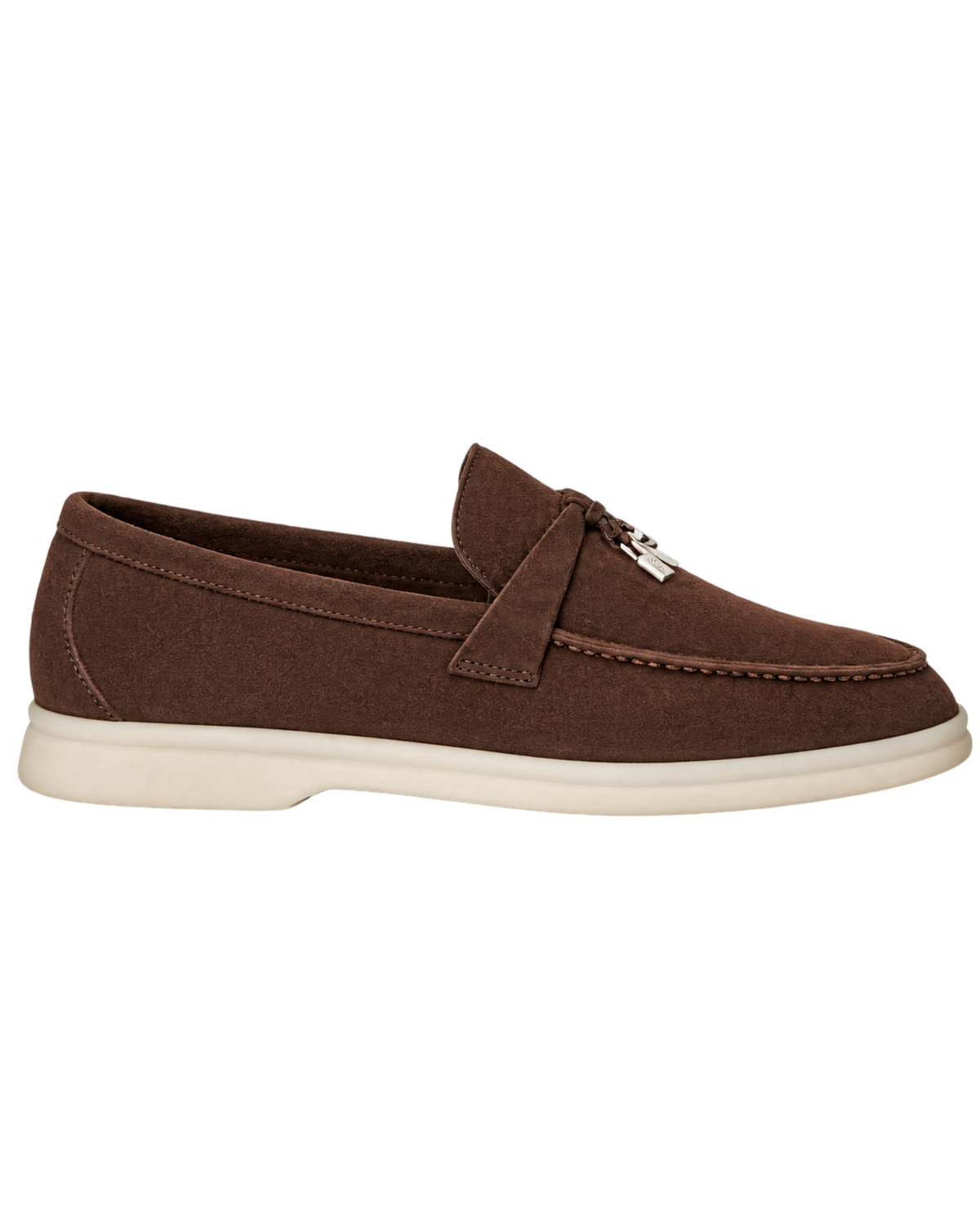 Loro Piana Summer Charms Walk Suede Chocolate Loafers