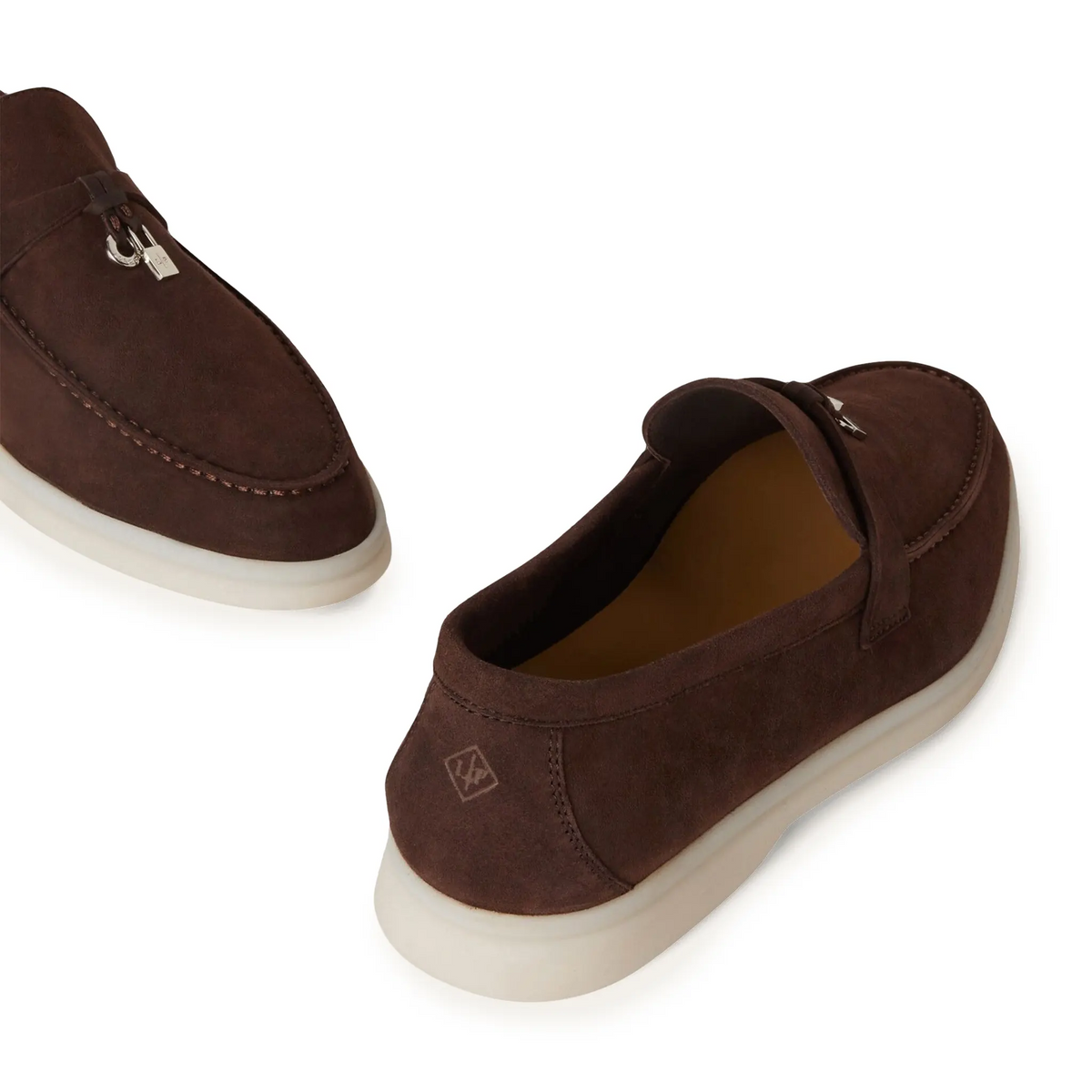 Loro Piana Summer Charms Walk Suede Chocolate Loafers