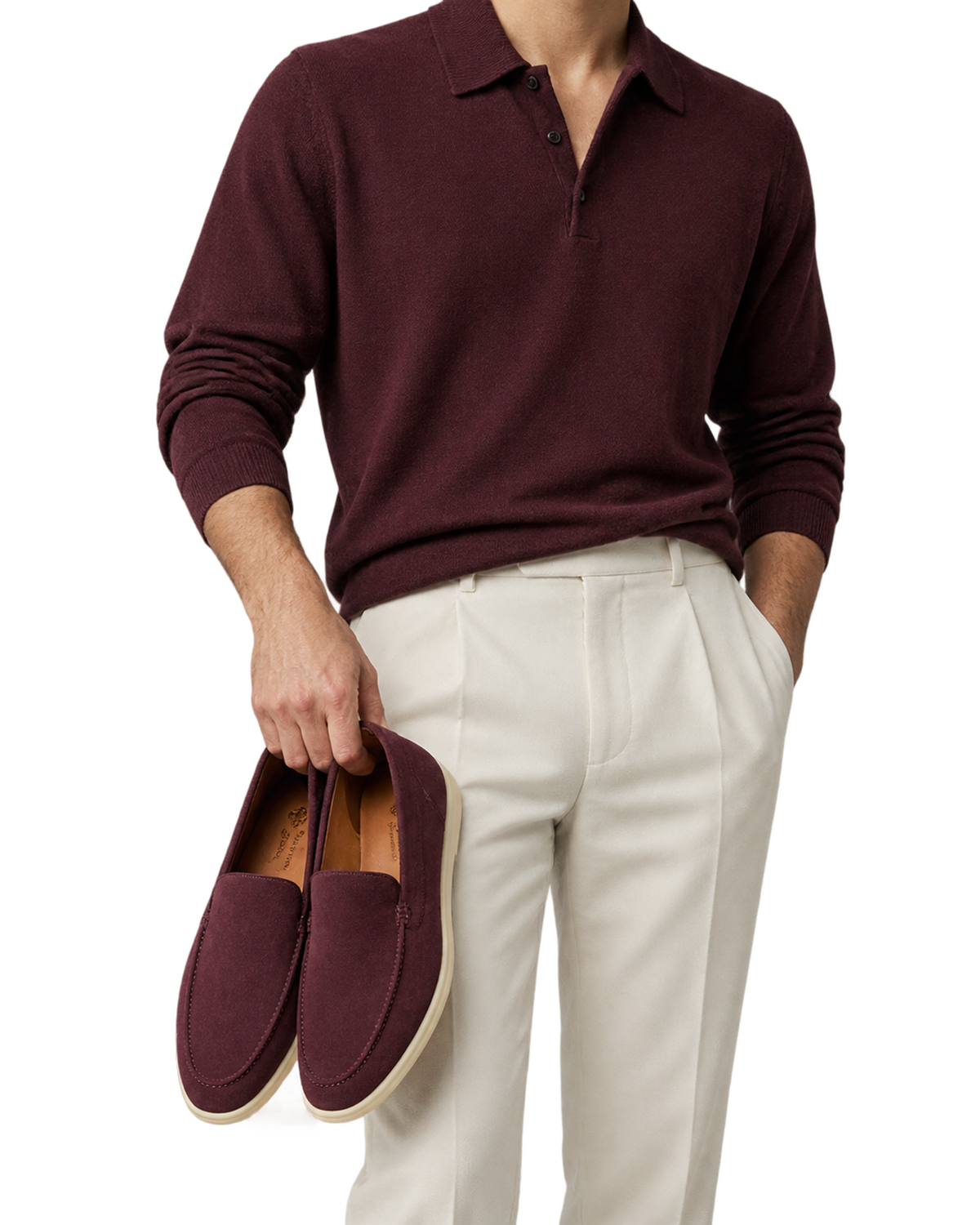 Loro Piana - Summer Walk Suede Loafers - Burgundy