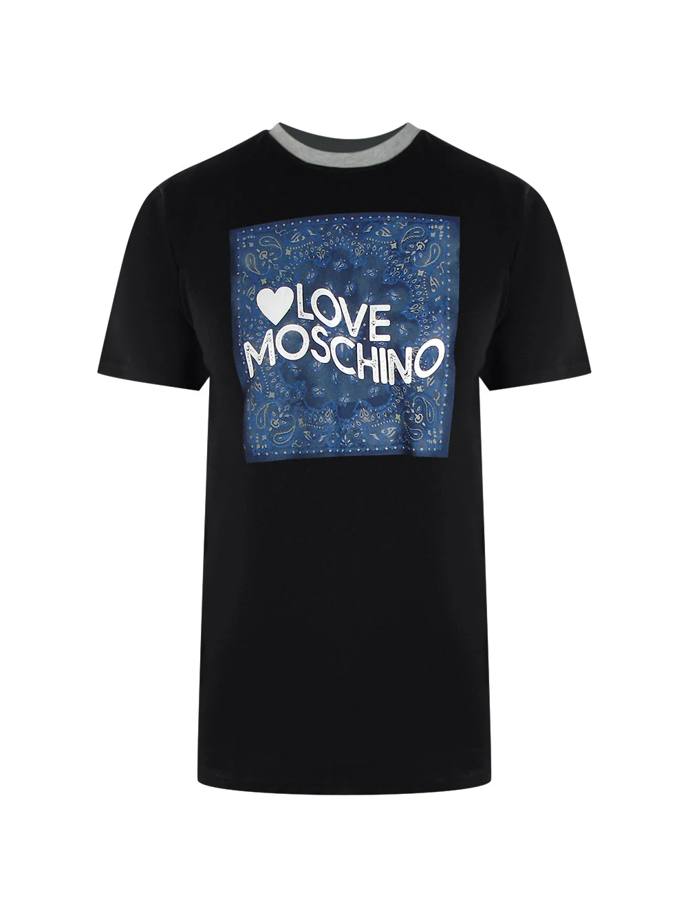 Love Moschino Paisley Print Logo Black T-Shirt
