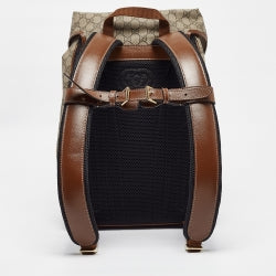 Gucci Beige/Ebony GG Supreme Canvas and Leather Medium Interlocking G Backpack